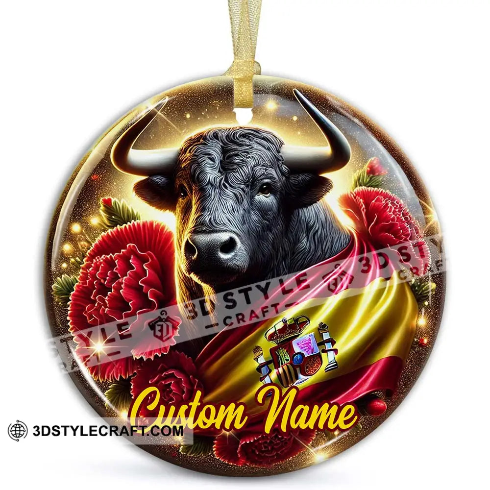 Custom Name Spain Ornament Christmas Gift For Lover 3.54’’ / 1