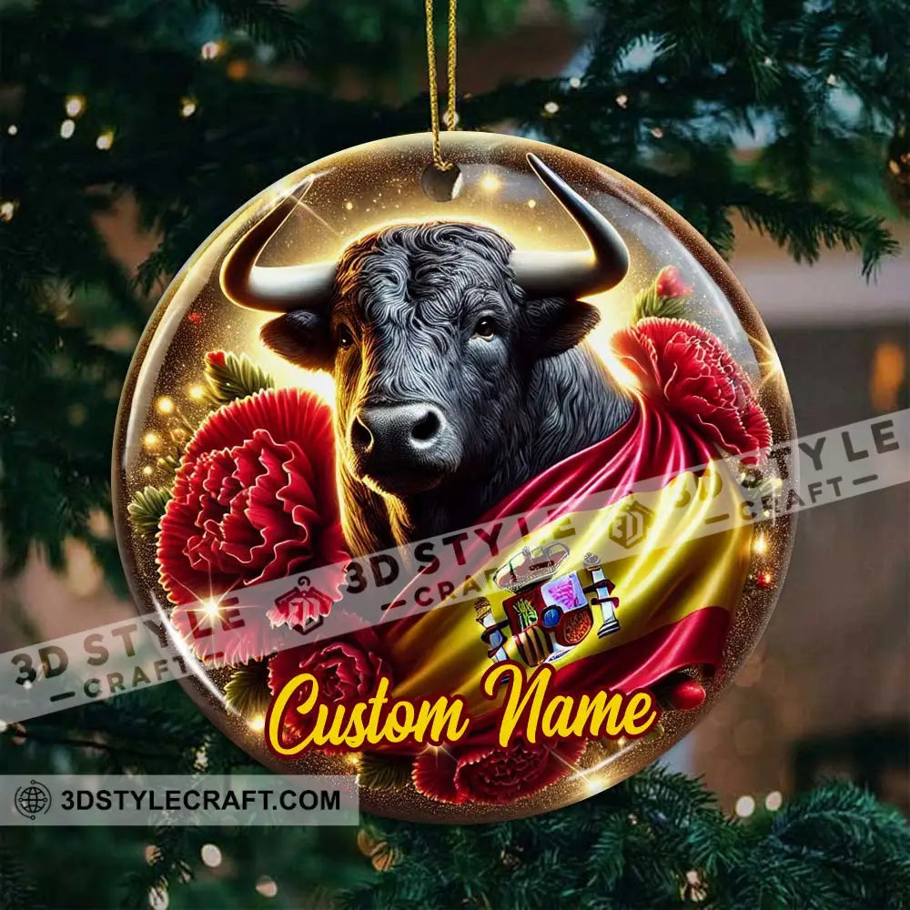 Custom Name Spain Ornament Christmas Gift For Lover