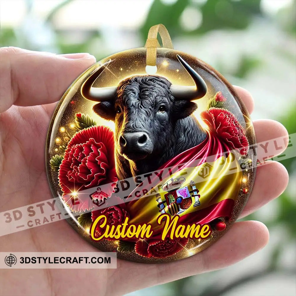 Custom Name Spain Ornament Christmas Gift For Lover