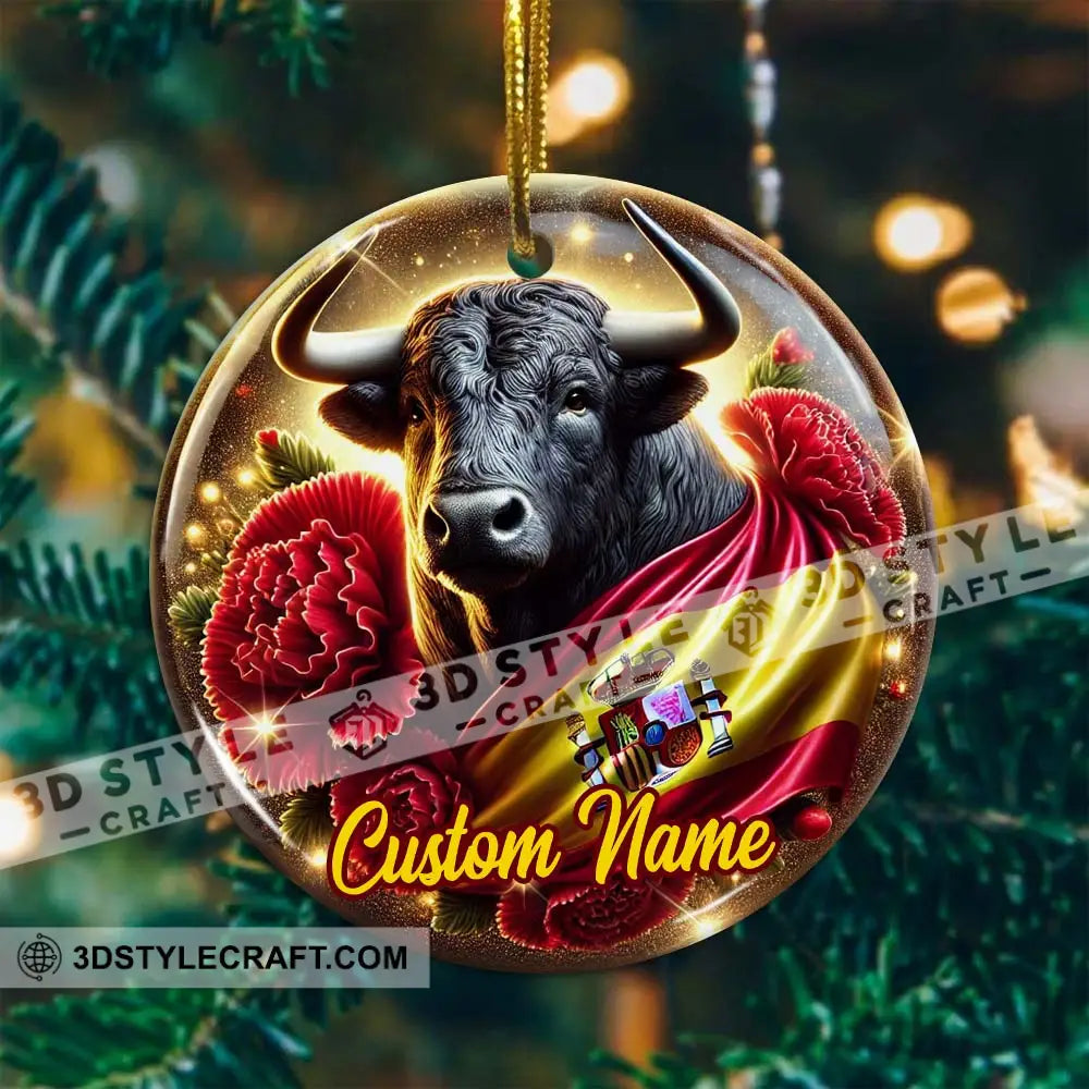 Custom Name Spain Ornament Christmas Gift For Lover