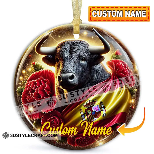 Custom Name Spain Ornament Christmas Gift For Lover