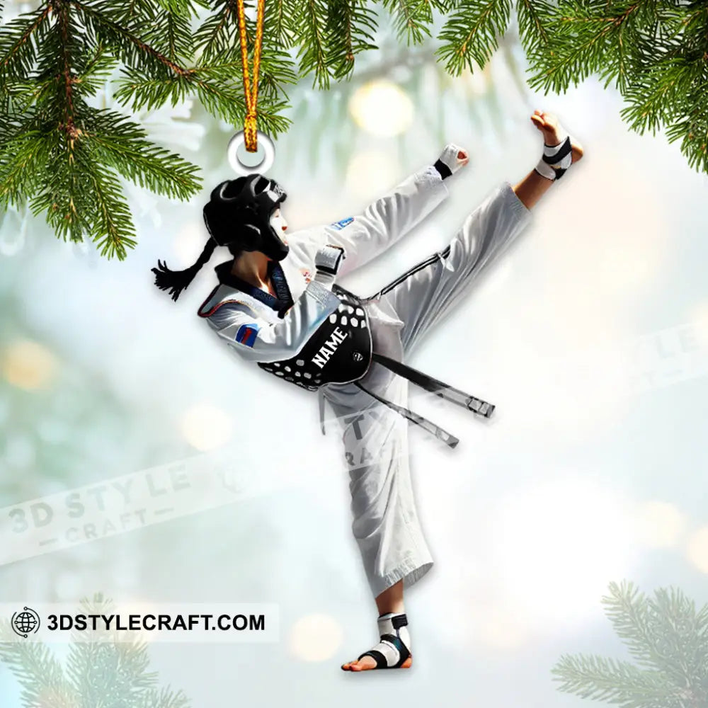 Custom Name Taekwondo Ornament Christmas Gift