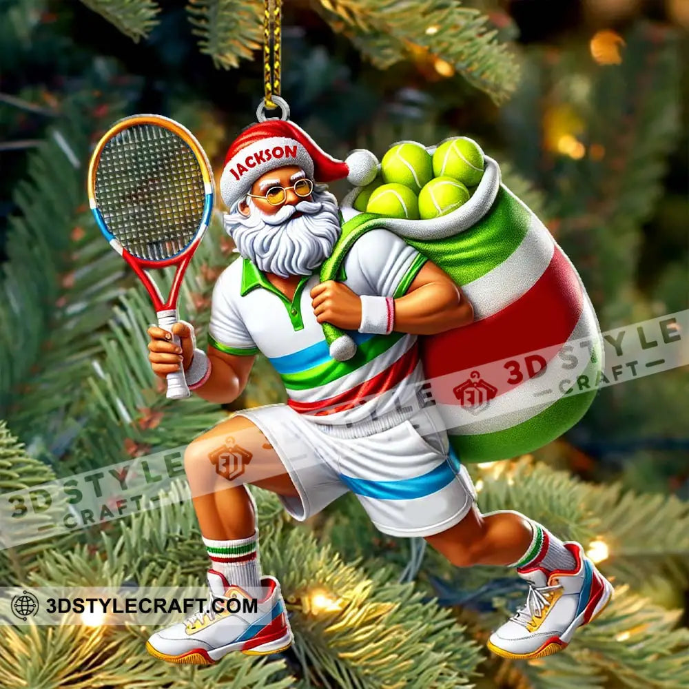 Custom Name Tennis Christmas Ornament Gift