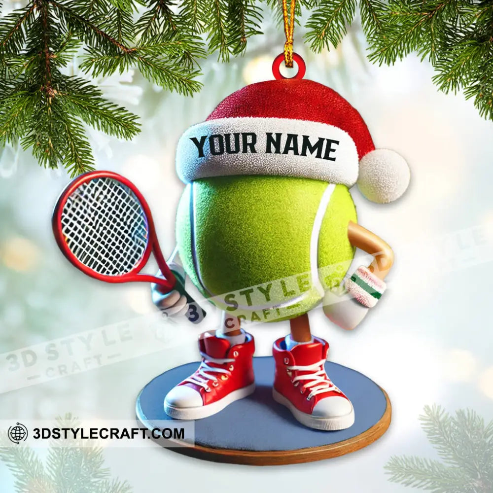 Custom Name Tennis Ornament Christmas Gift 3.54’’ / 1