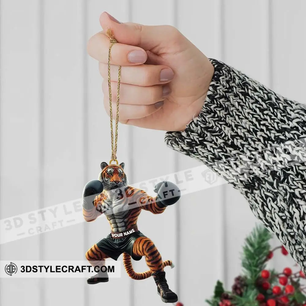 Custom Name Tiger Boxing Ornament Christmas Gift