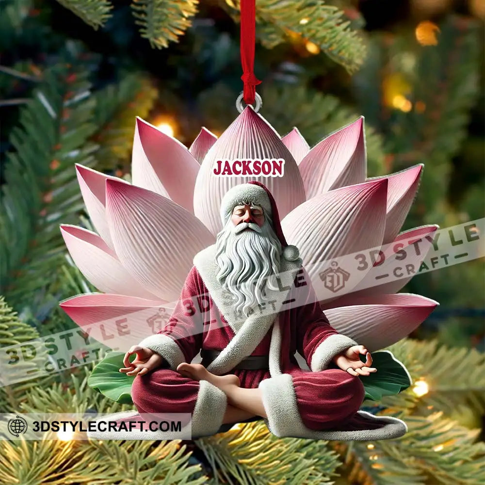 Custom Name Yoga Santa Ornament Yogi Christmas Gift