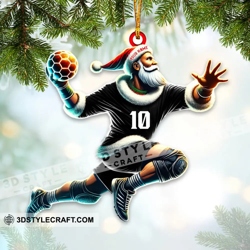 Custom Number Handball Santa Ornament Christmas Gift For Lover