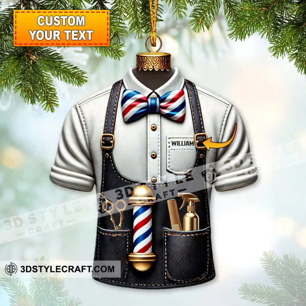 Custom Ornament Barber Christmas Decor 3.54’’ / 1