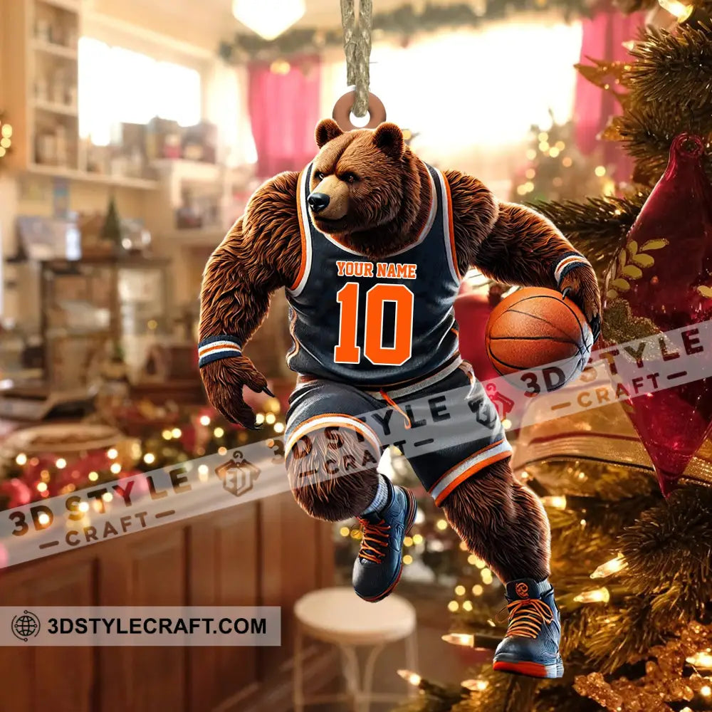 Custom Ornament Basketball Bear Christmas Decor