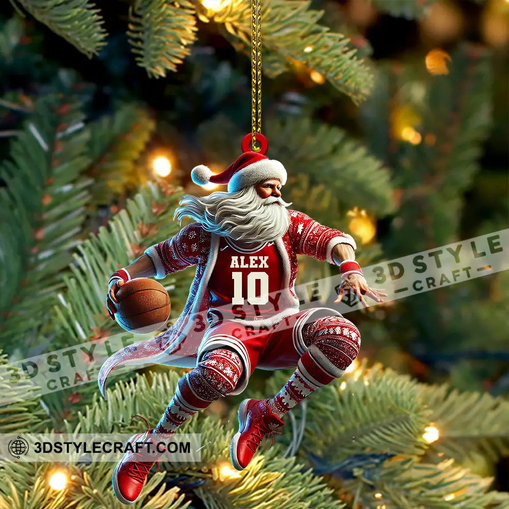 Custom Ornament Basketball Santa Christmas Decor