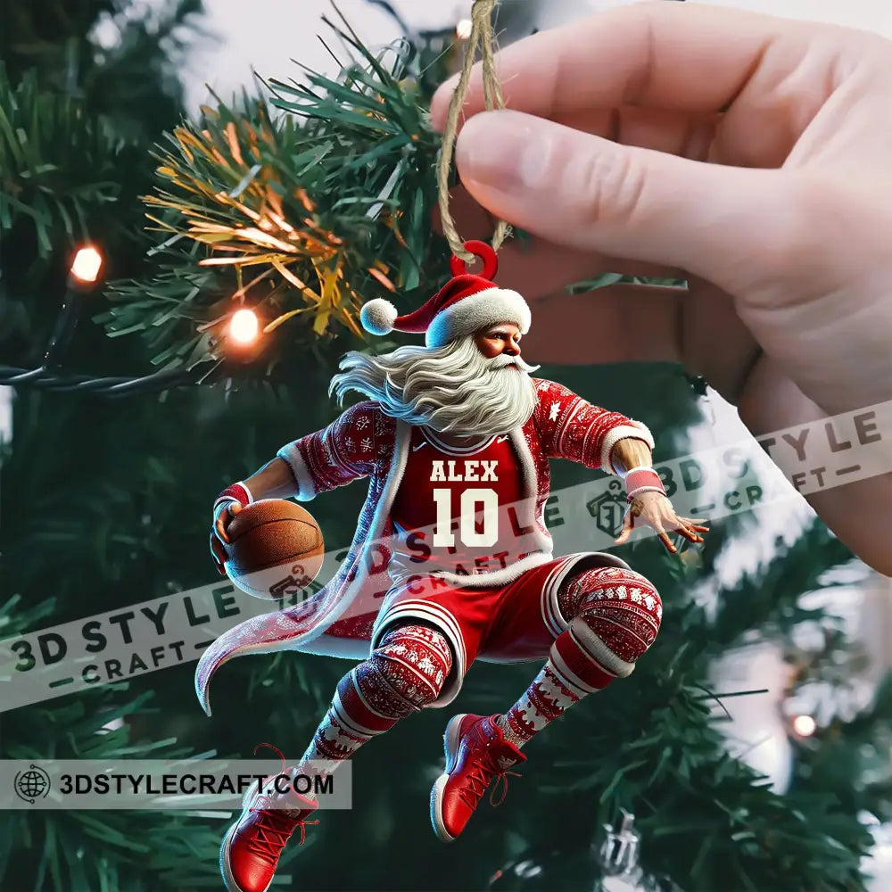 Custom Ornament Basketball Santa Christmas Decor