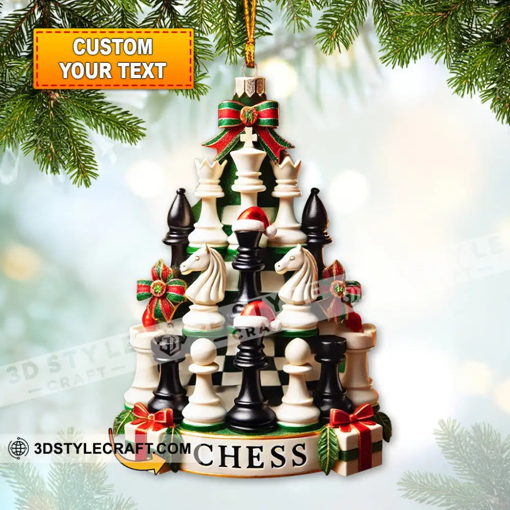 Custom Ornament Chess Tree Christmas Decor 3.54’’ / 1