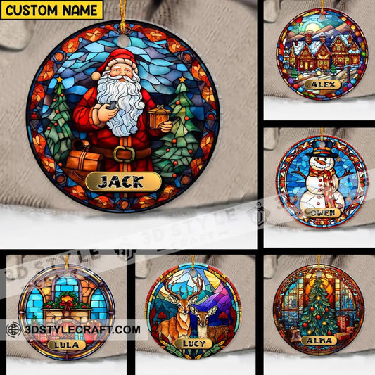 Custom Ornament Christmas Background Vibe Decor 3.54’’ / 1