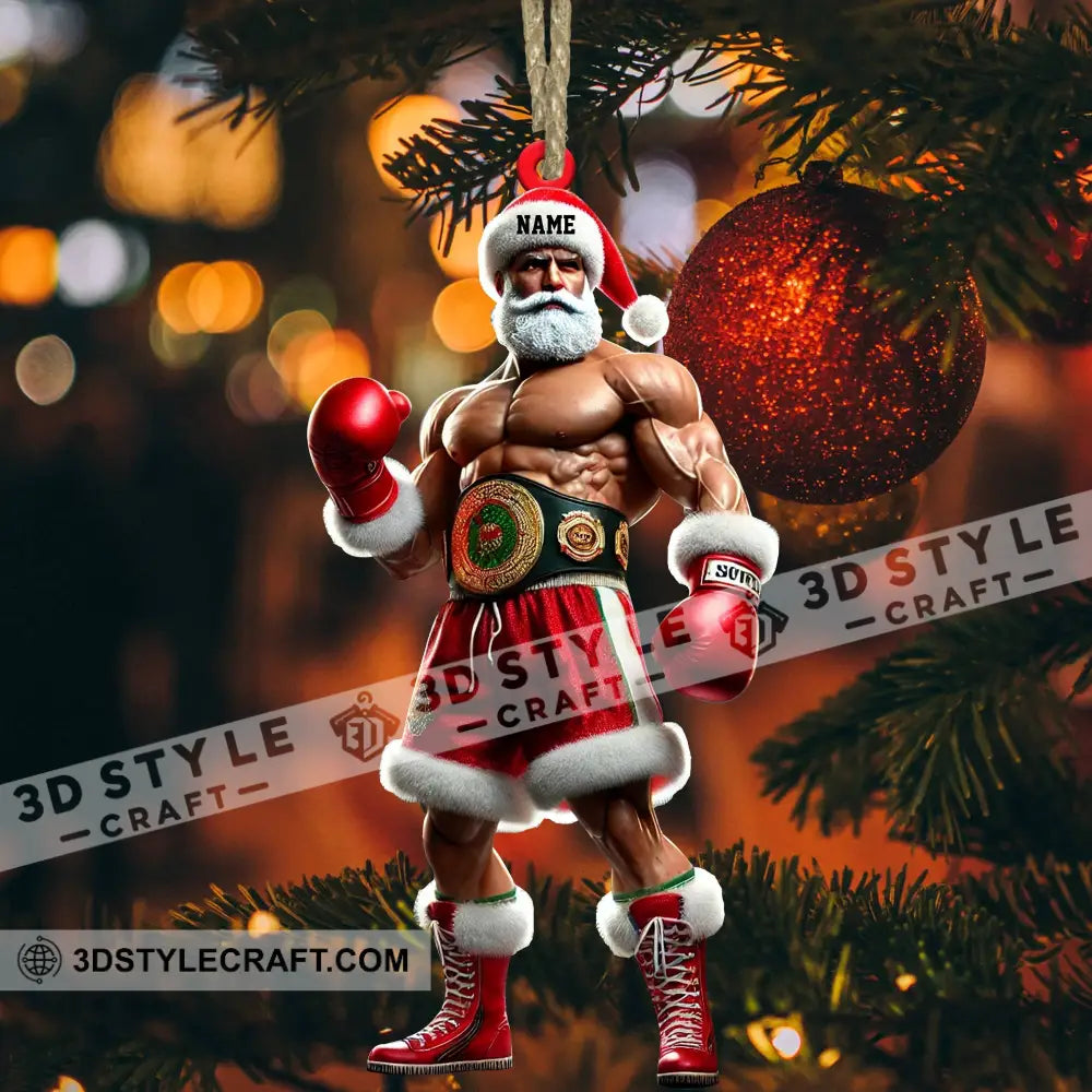 Custom Ornament Christmas Boxing Santa Decor