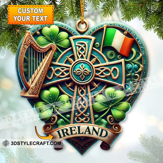 Custom Ornament Clover Heart Christmas Decor 3.54’’ / 1