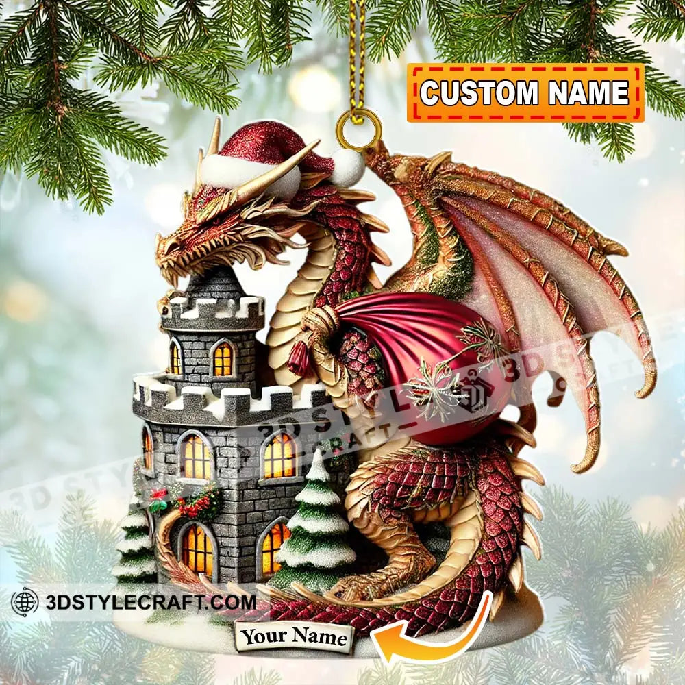 Custom Ornament Dragon Castle Christmas Decor 3.54’’ / 1