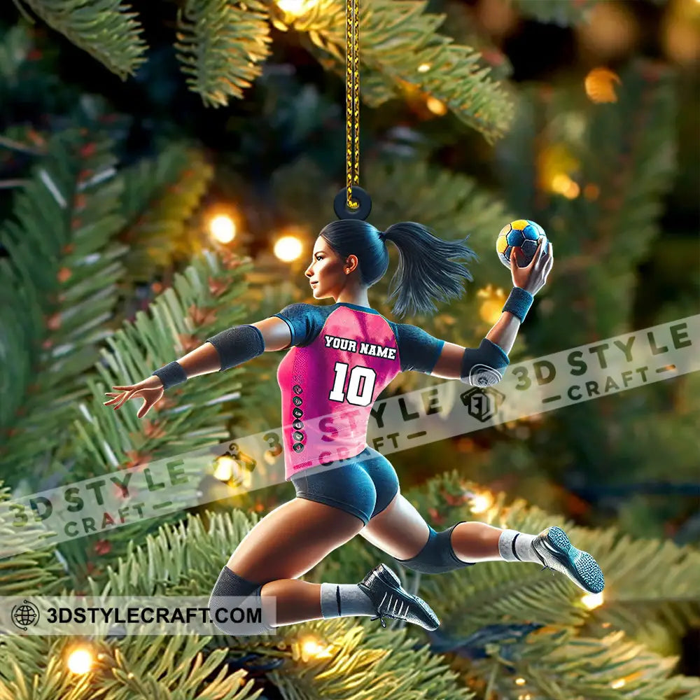 Custom Ornament Handball Woman Christmas Decor