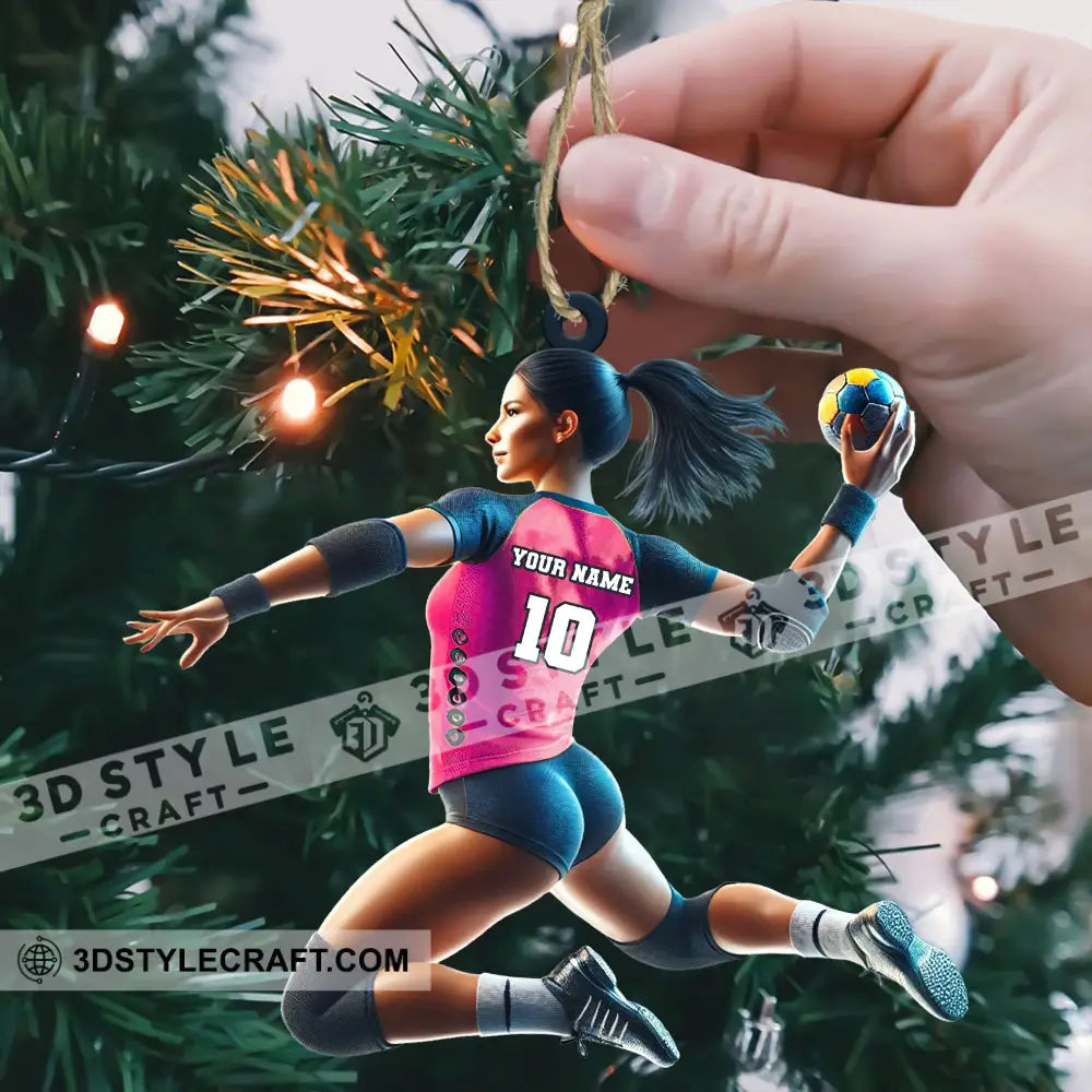 Custom Ornament Handball Woman Christmas Decor