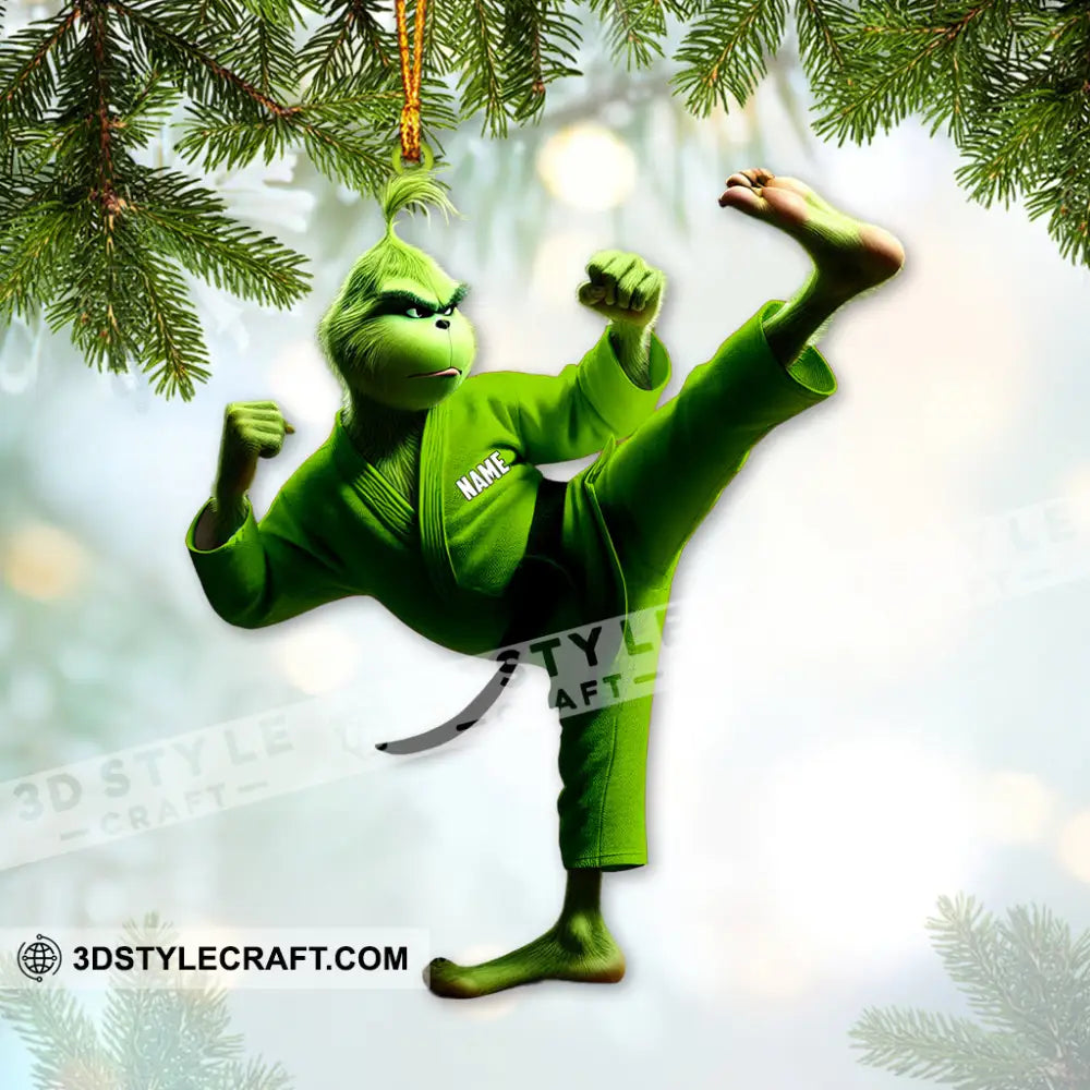 Custom Ornament Karate Christmas Elf Decor