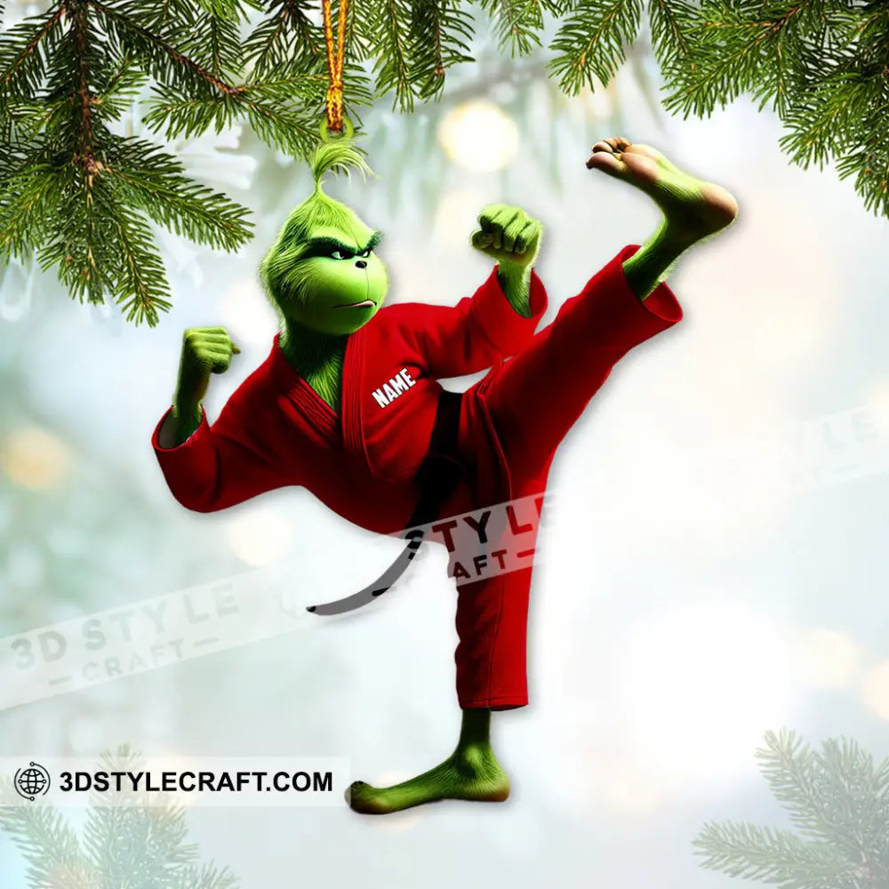 Custom Ornament Karate Christmas Elf Decor