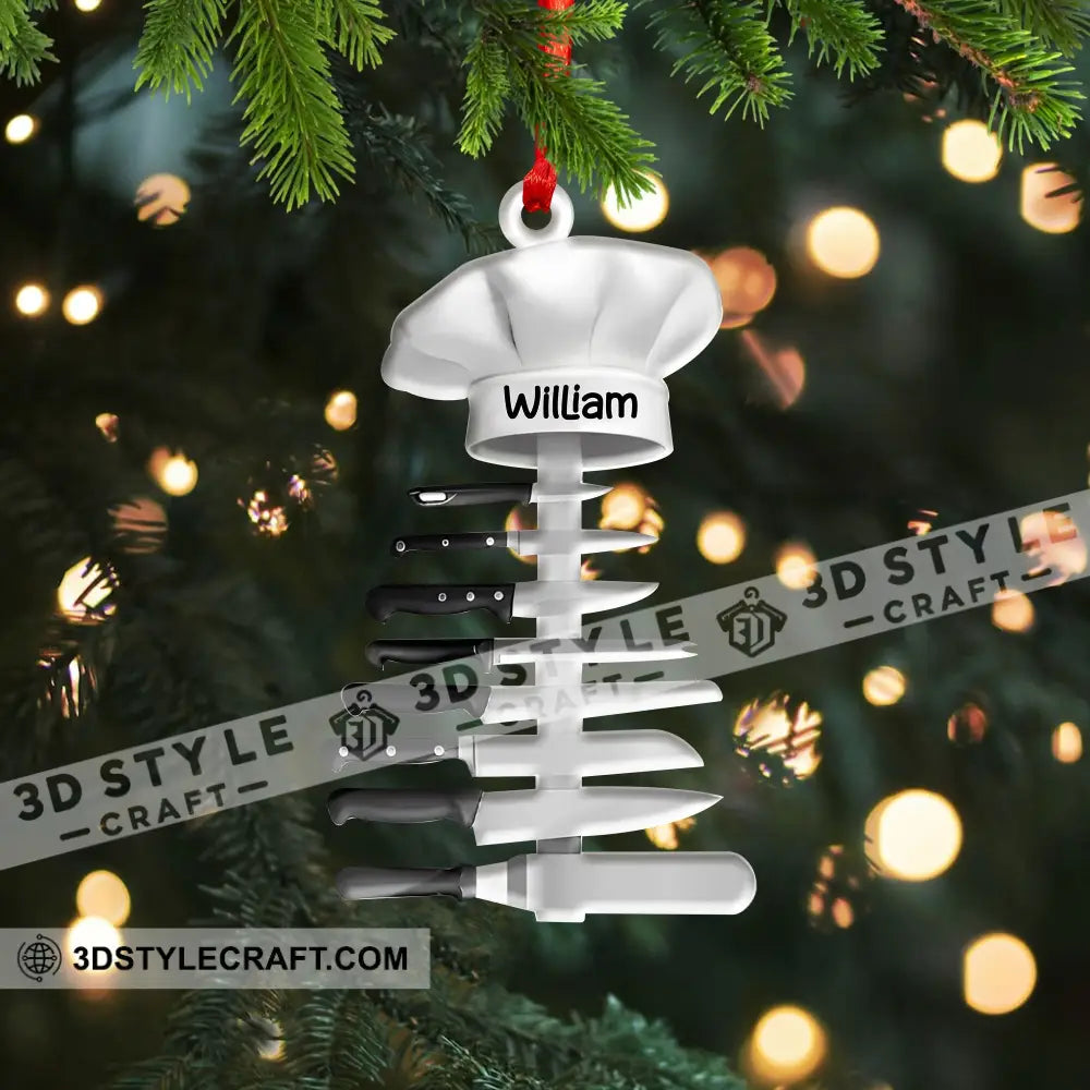 Custom Ornament Knife Of Chef Tree Christmas Decor