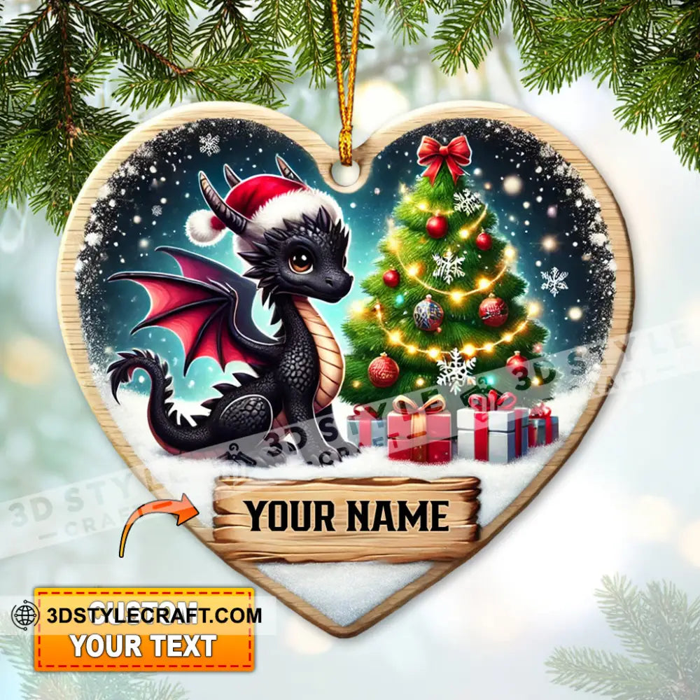 Custom Ornament Little Black Dragon Christmas Decor 3.54’’ / 1