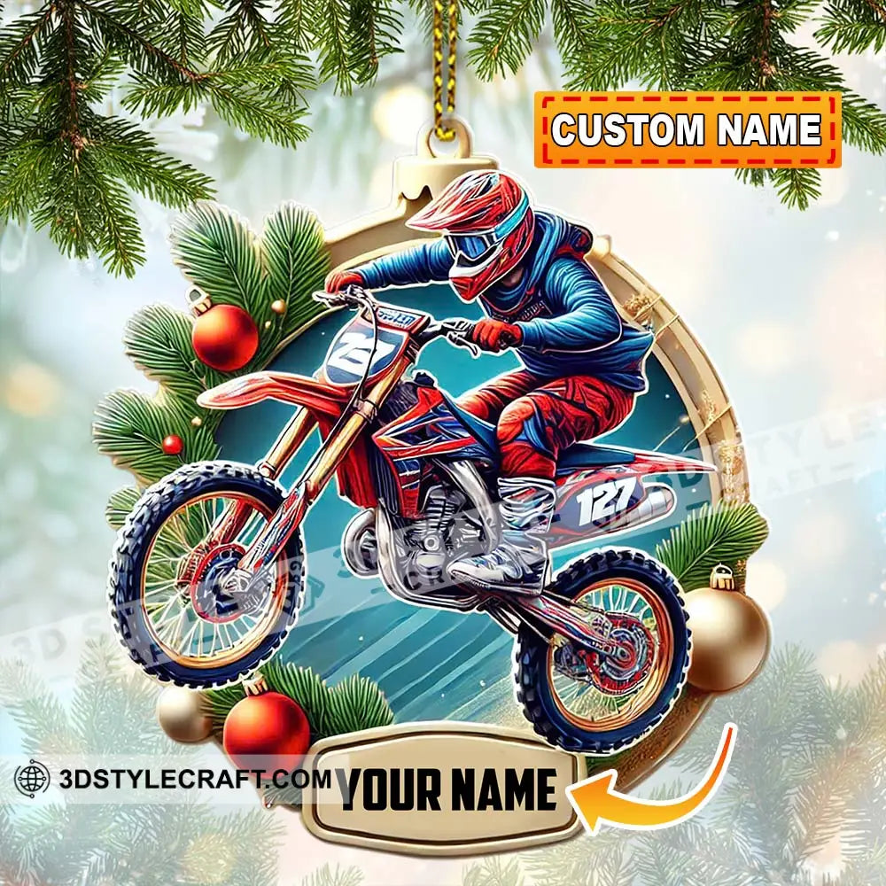 Custom Ornament Motocross Christmas Decor 3.54’’ / 1