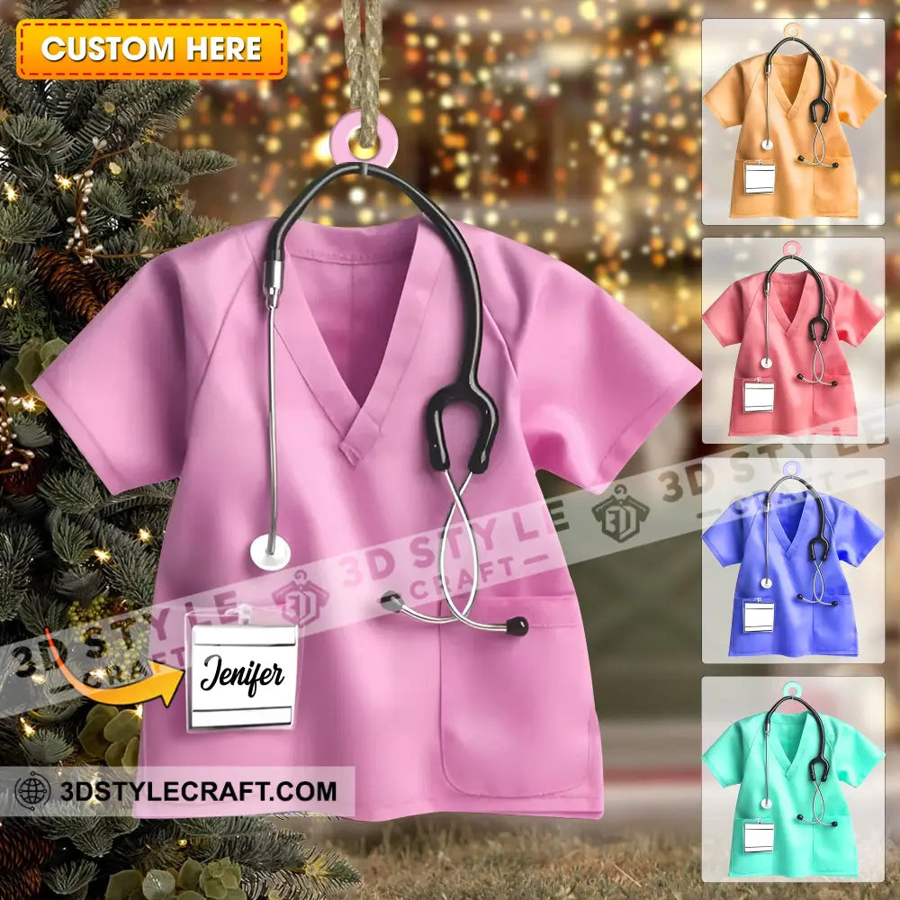 Custom Ornament Nurse Shirt Shape Christmas Decor 3.54’’ / 1