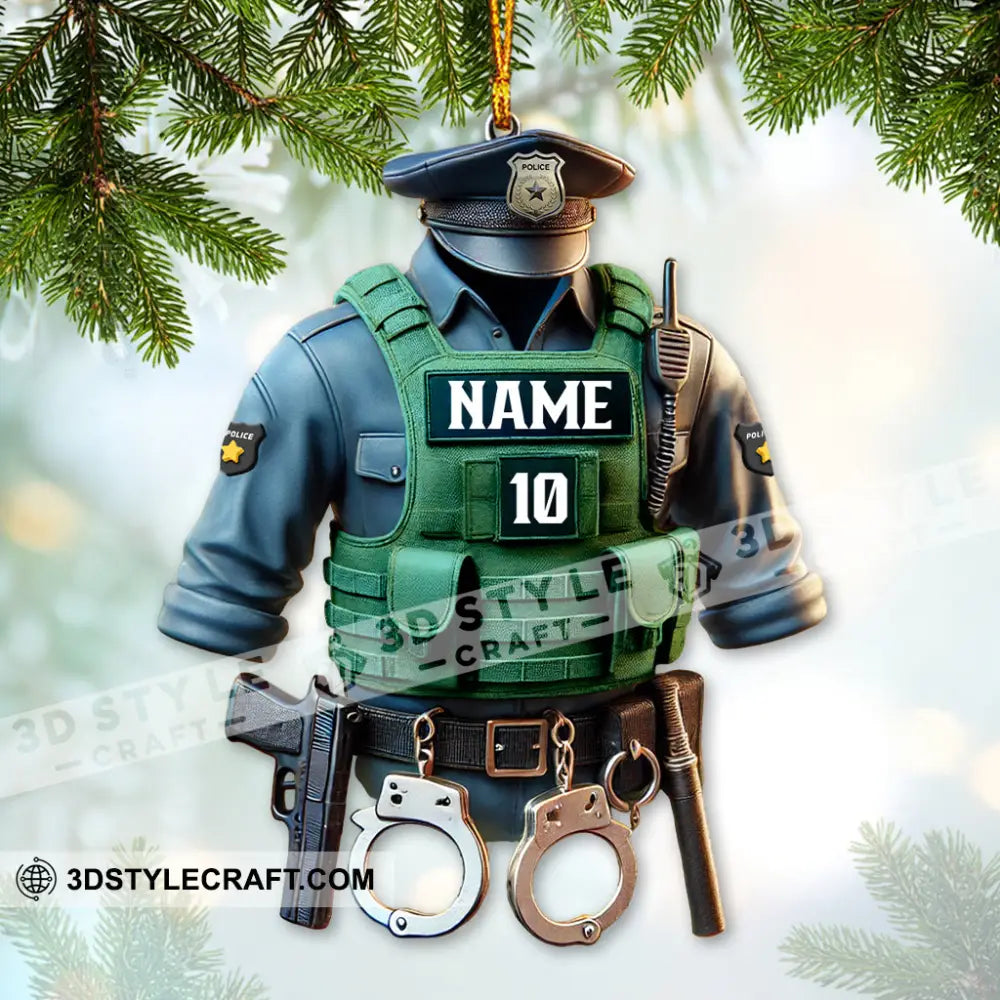 Custom Ornament Police Symbol Christmas Decor