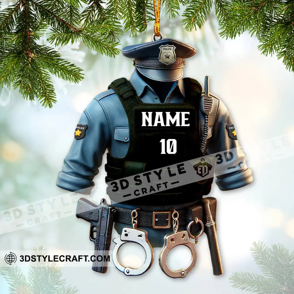 Custom Ornament Police Symbol Christmas Decor