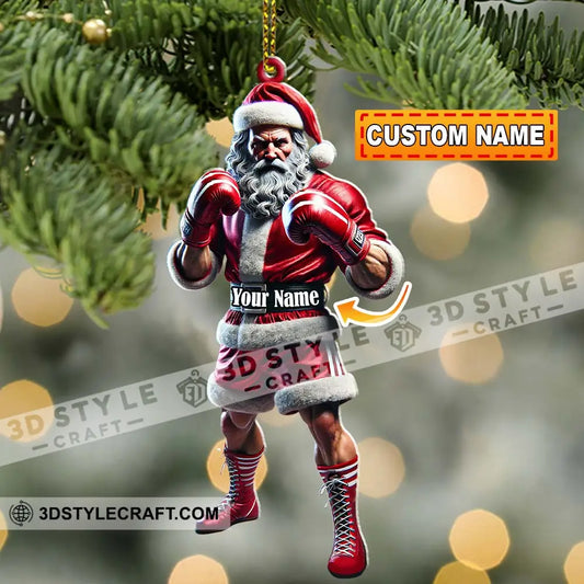 Custom Ornament Santa Boxing Christmas Decor 3.54’’ / 1