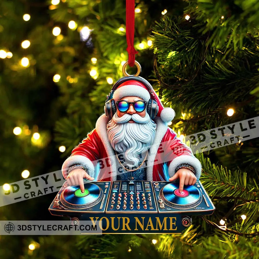 Custom Ornament Santa Dj Christmas Decor