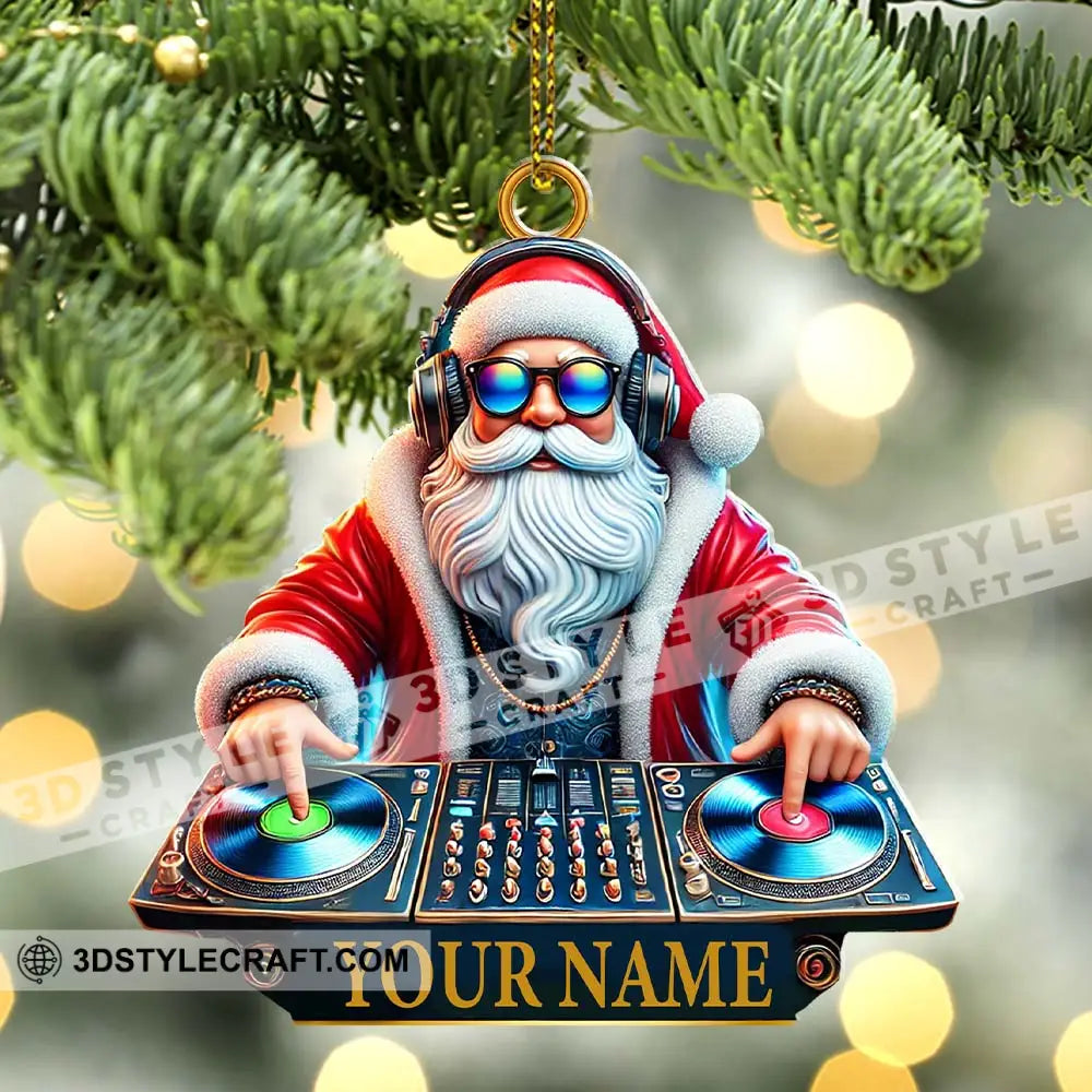 Custom Ornament Santa Dj Christmas Decor