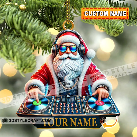 Custom Ornament Santa Dj Christmas Decor