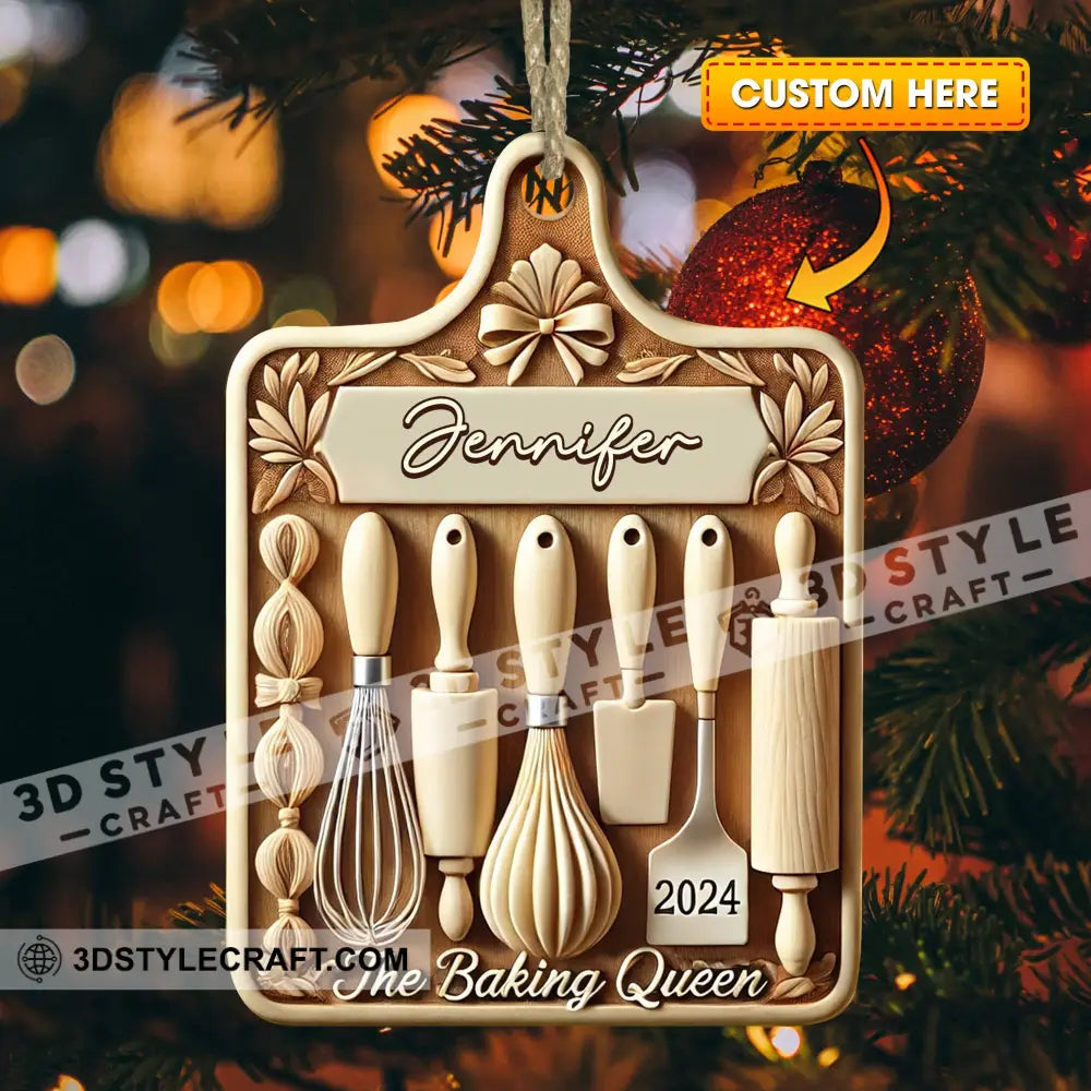 Custom Ornament The Baking Queen Christmas Decor 3.54’’ / 1