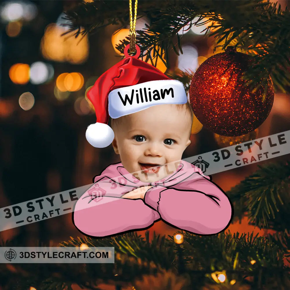 Custom Photo And Name For Christmas - Personalized Acrylic Ornament Xmas Gift Friends Family