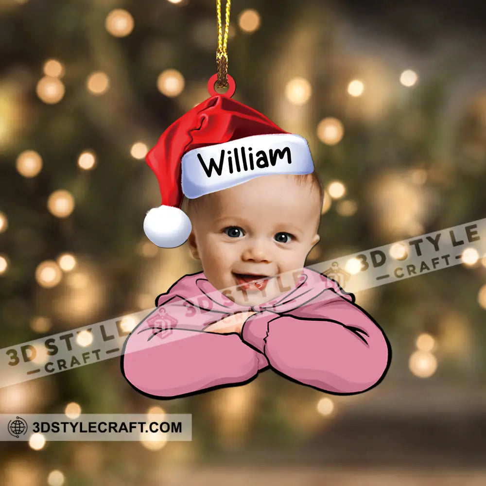 Custom Photo And Name For Christmas - Personalized Acrylic Ornament Xmas Gift Friends Family