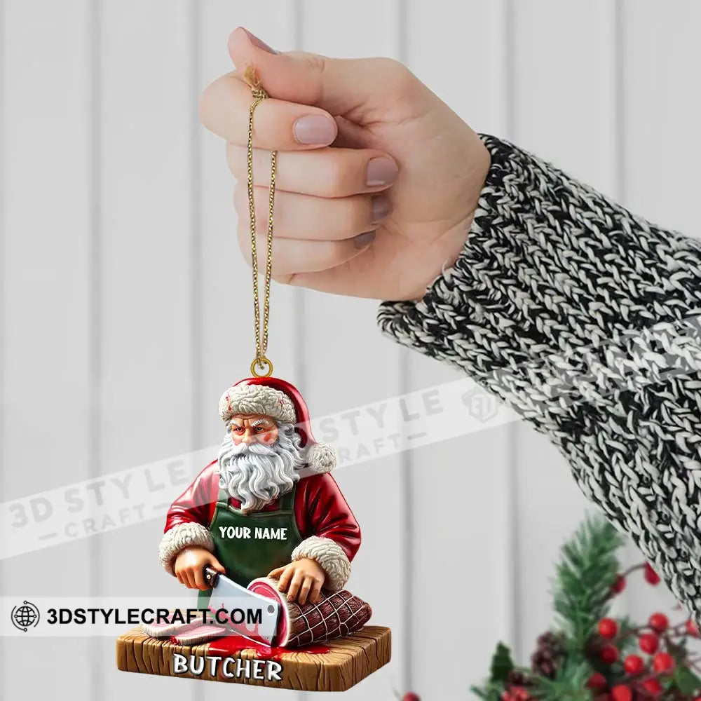 Custom Santa Butcher Ornament Personalized