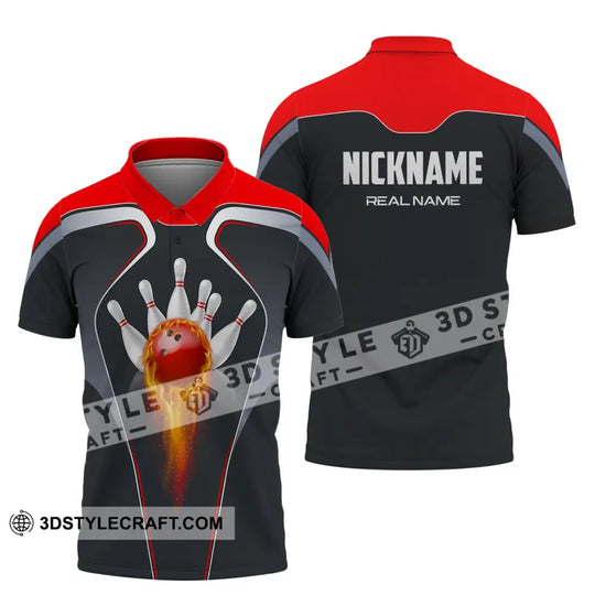 Custom Unisex Polo Shirt, Bowling T-Shirt, Bowling Strike, Shirt For Bowling Lovers style option 4