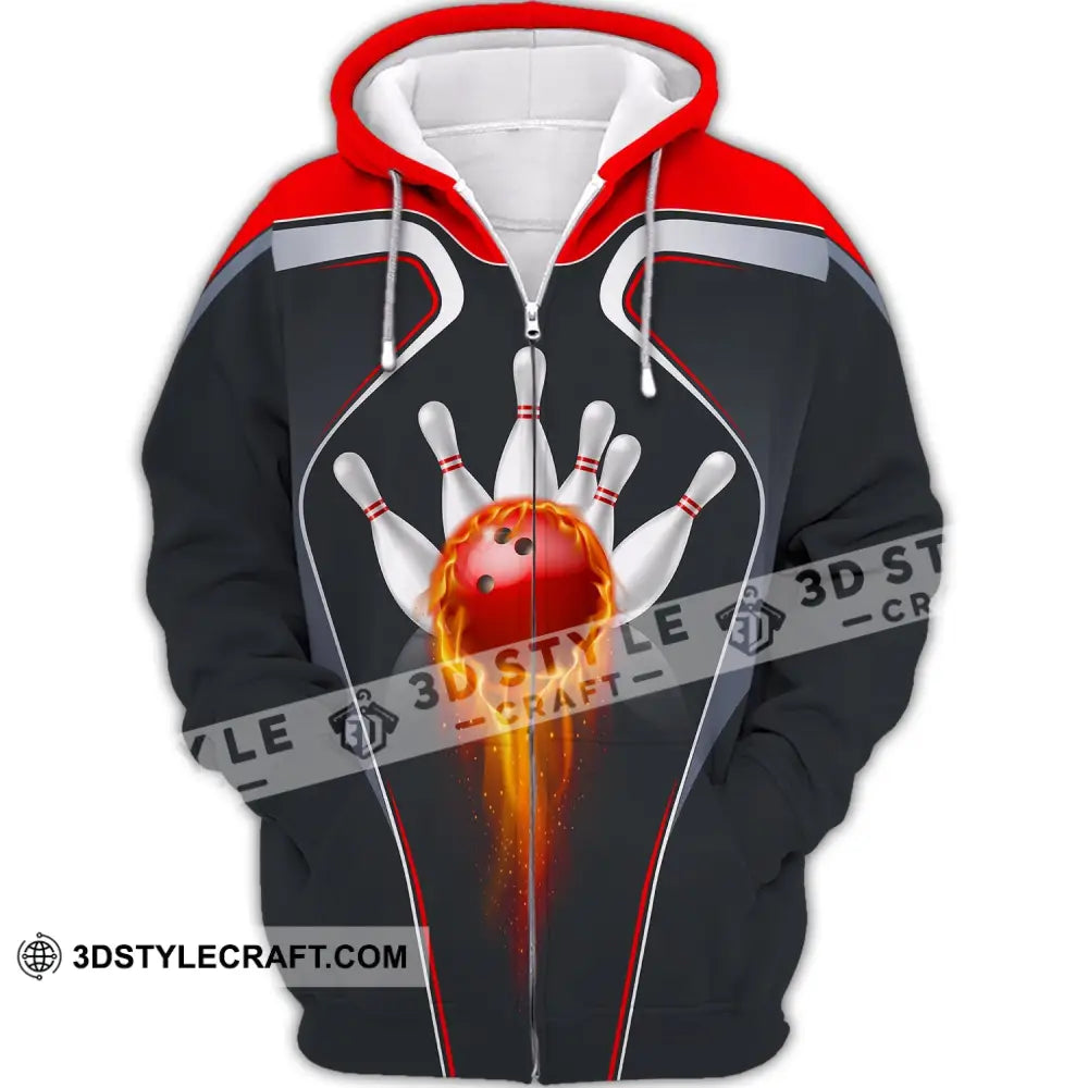 Custom Unisex Polo Shirt Bowling T-Shirt Strike For Lovers Zipper Hoodie / S