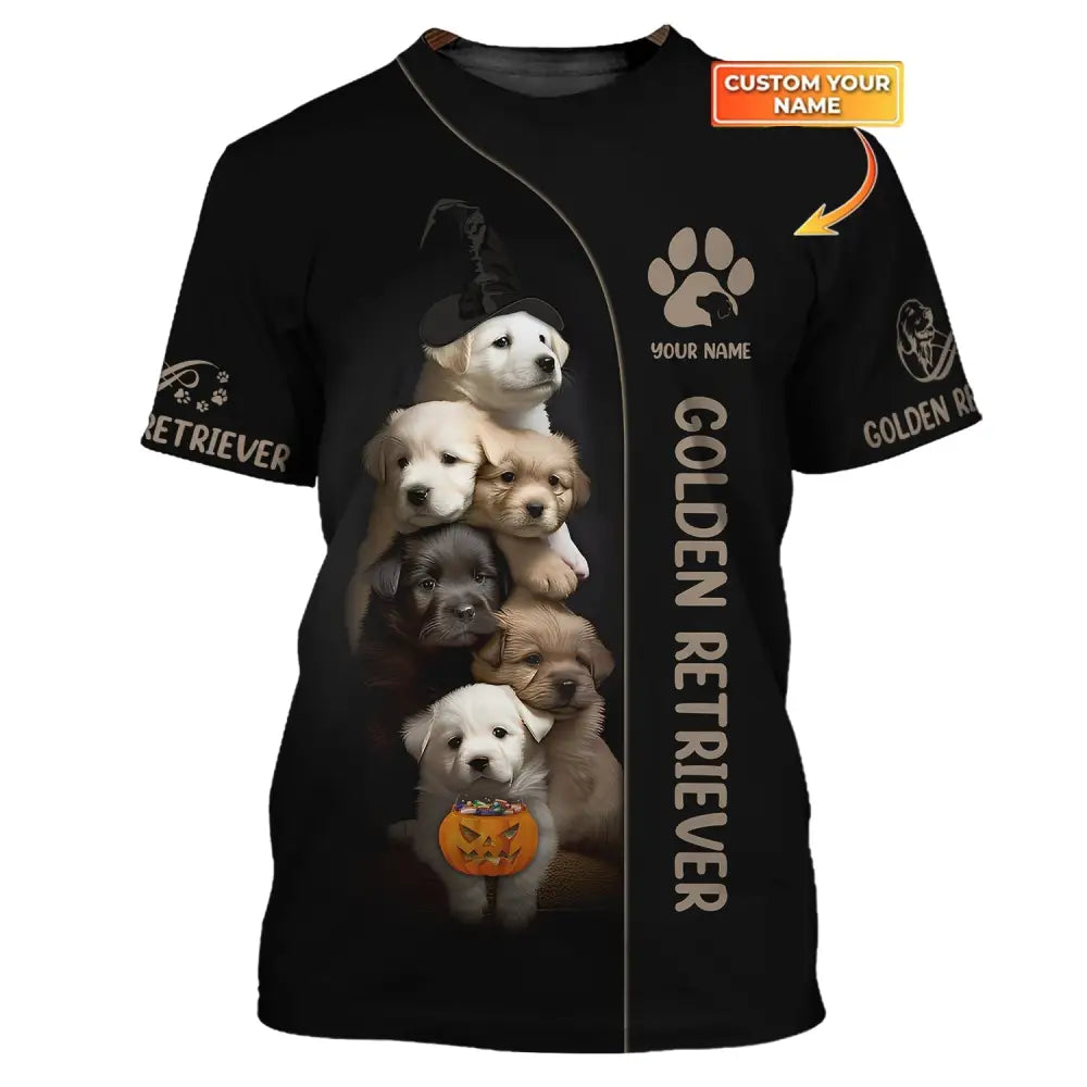 Custom Unisex Shirt Golden Retriever Halloween T-Shirt Hoodie Pet / S