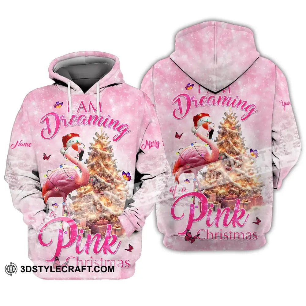 Custom Woman Shirt Flamingo Christmas Hoodie For / S T-Shirt