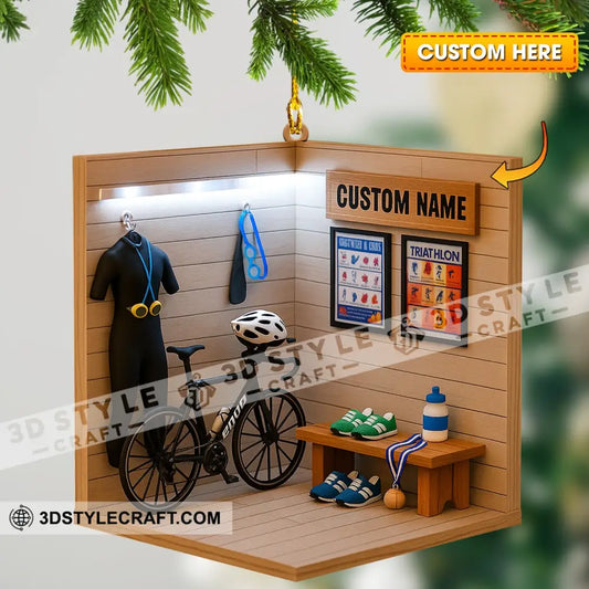 Cyclist Corner Home Decor Christmas Ornament Personalized Ornament 3.54’’ / 1 Ornament Ornament