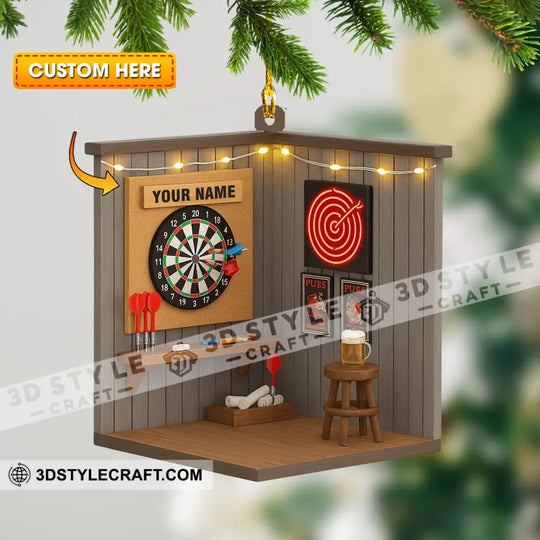 Darts Corner, Home Decor, Christmas Ornament, Personalized Ornament style option 1