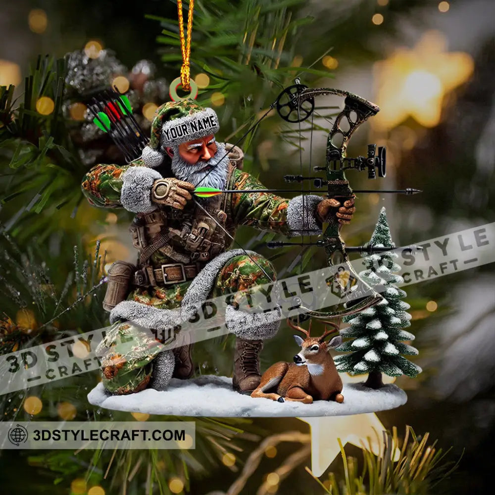 Deer Hunter Christmas Ornament Personalized