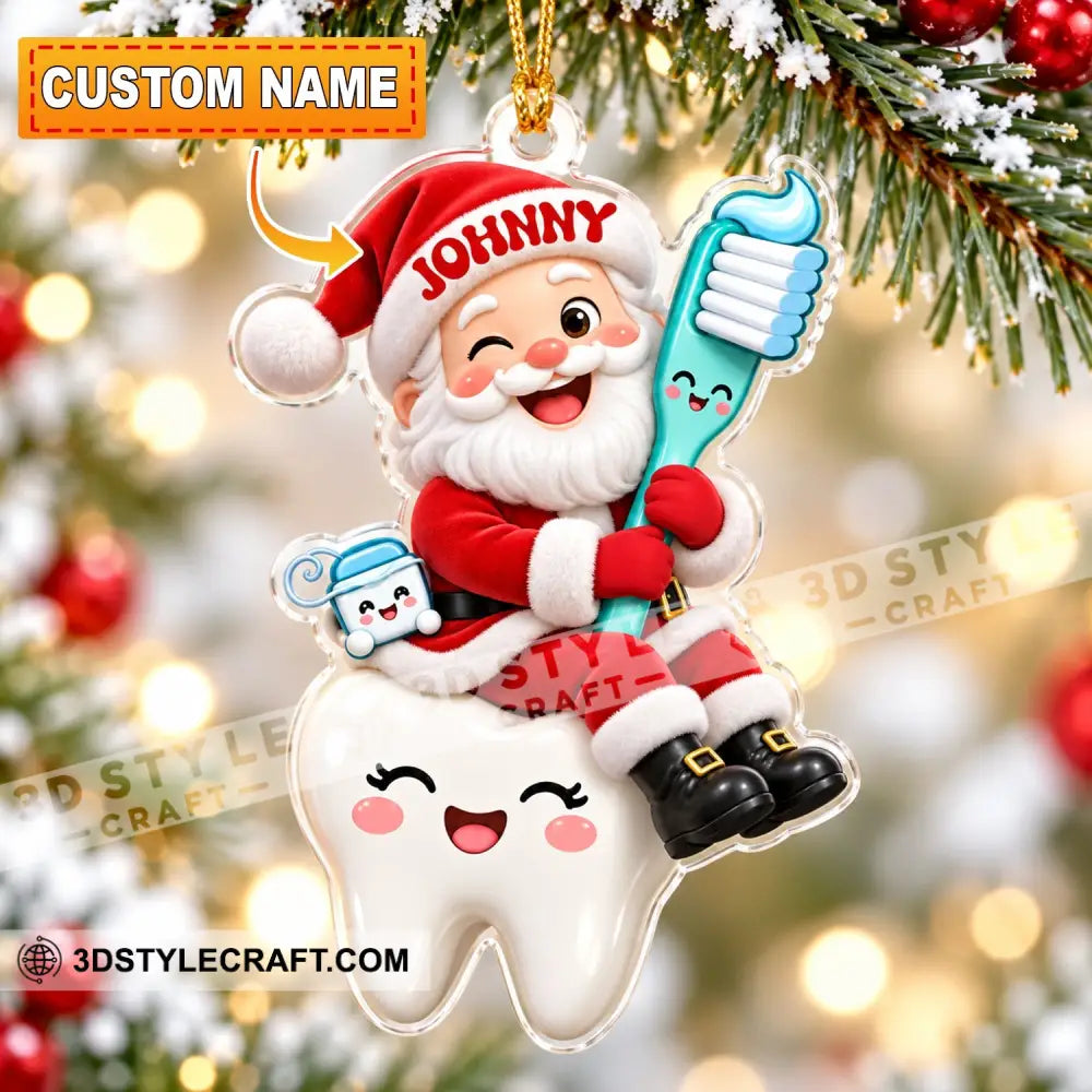 Dentist Santa Home Decor Christmas Ornament Personalized Ornament - 3.54’’ / 1 Ornament - Ornament