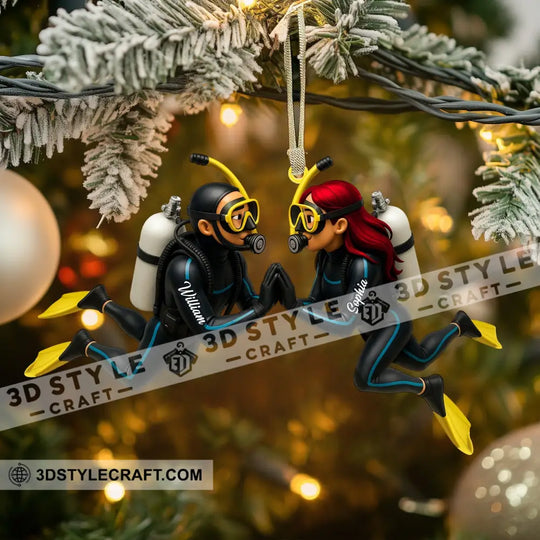 Diver, Home Decor, Christmas Ornament, Personalized Ornament style option 3