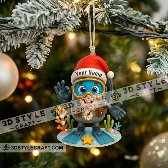 Diver, Home Decor, Christmas Ornament, Personalized Ornament style option 3