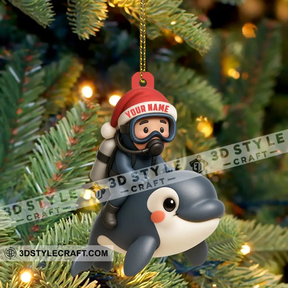 Diver Home Decor Christmas Ornament Personalized Ornament Ornament