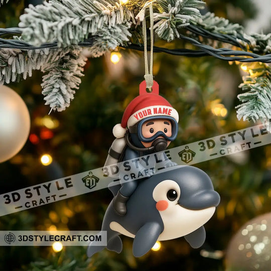 Diver, Home Decor, Christmas Ornament, Personalized Ornament style option 3